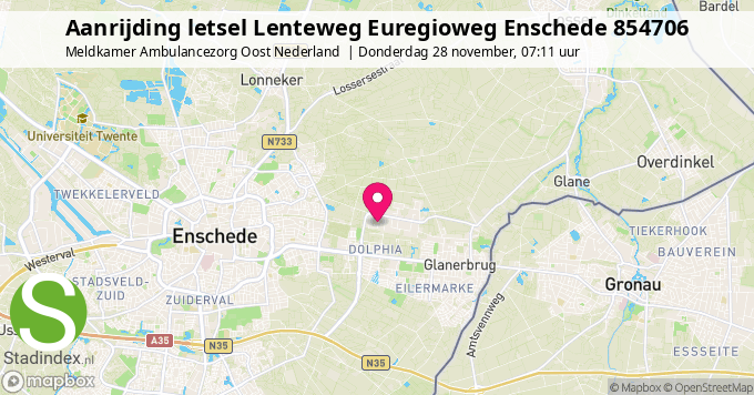 Aanrijding letsel Lenteweg Euregioweg Enschede 854706