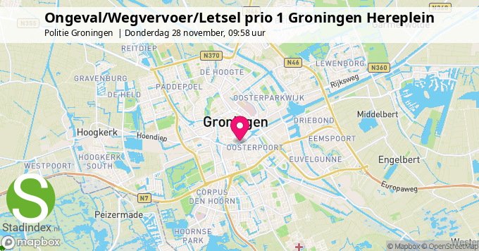 Ongeval/Wegvervoer/Letsel prio 1 Groningen Hereplein