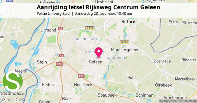 Aanrijding letsel Rijksweg Centrum Geleen