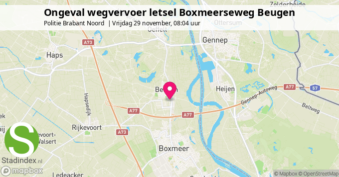 Ongeval wegvervoer letsel Boxmeerseweg Beugen