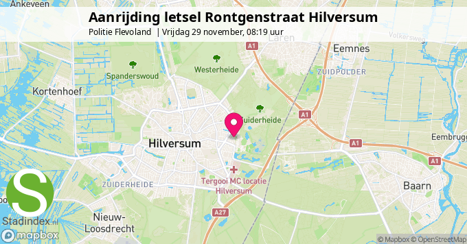 Aanrijding letsel Rontgenstraat Hilversum