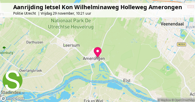 Aanrijding letsel Kon Wilhelminaweg Holleweg Amerongen