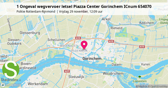 1 Ongeval wegvervoer letsel Piazza Center Gorinchem ICnum 654070