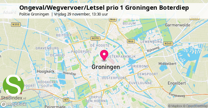 Ongeval/Wegvervoer/Letsel prio 1 Groningen Boterdiep