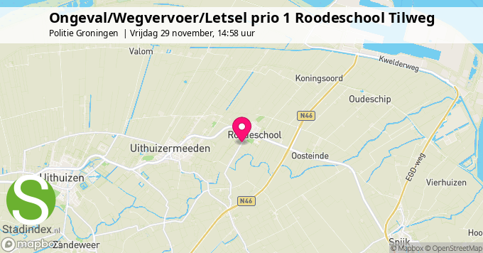 Ongeval/Wegvervoer/Letsel prio 1 Roodeschool Tilweg