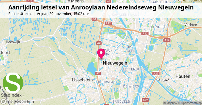 Aanrijding letsel van Anrooylaan Nedereindseweg Nieuwegein