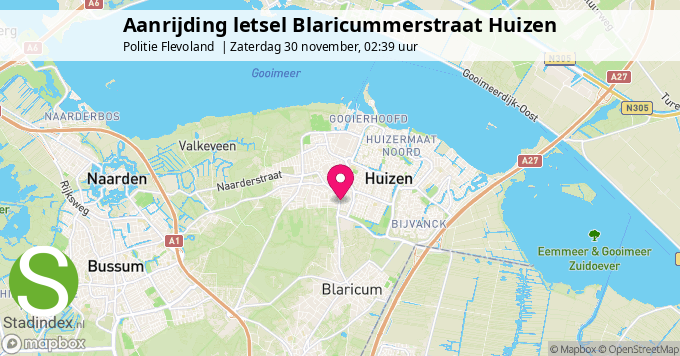 Aanrijding letsel Blaricummerstraat Huizen