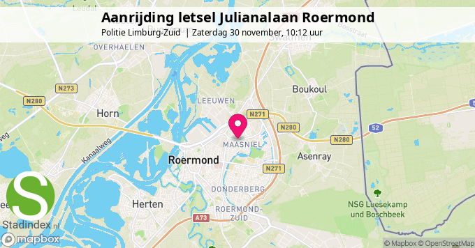 Aanrijding letsel Julianalaan Roermond