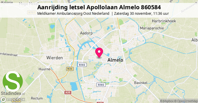 Aanrijding letsel Apollolaan Almelo 860584