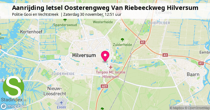 Aanrijding letsel Oosterengweg Van Riebeeckweg Hilversum