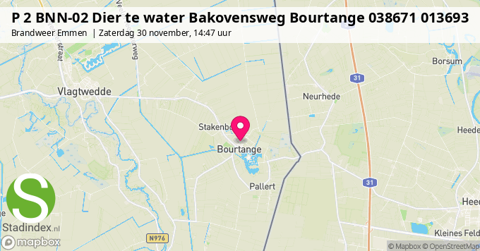 P 2 BNN-02 Dier te water Bakovensweg Bourtange 038671 013693