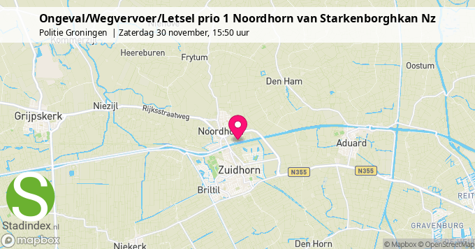 Ongeval/Wegvervoer/Letsel prio 1 Noordhorn van Starkenborghkan Nz