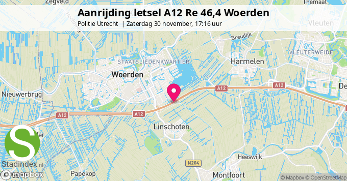 Aanrijding letsel A12 Re 46,4 Woerden