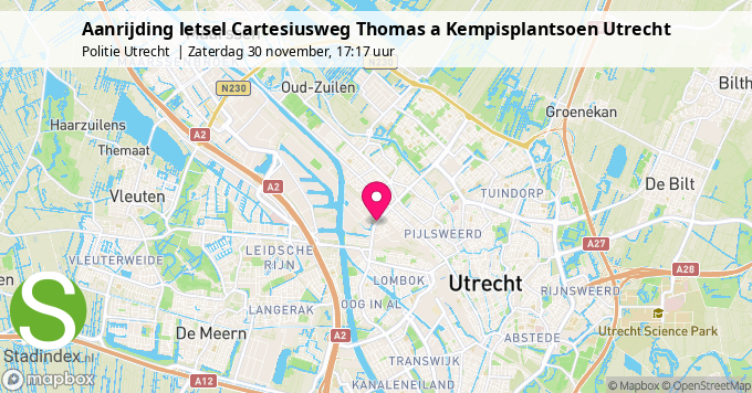 Aanrijding letsel Cartesiusweg Thomas a Kempisplantsoen Utrecht