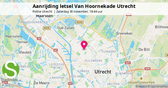 Aanrijding letsel Van Hoornekade Utrecht