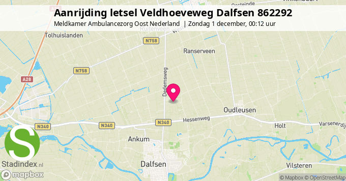 Aanrijding letsel Veldhoeveweg Dalfsen 862292