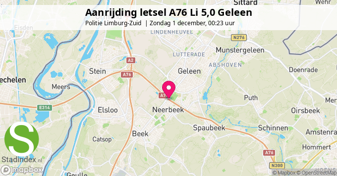 Aanrijding letsel A76 Li 5,0 Geleen