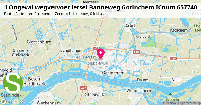 1 Ongeval wegvervoer letsel Banneweg Gorinchem ICnum 657740