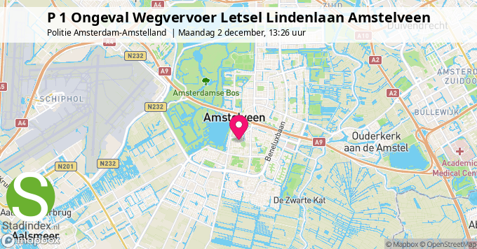 P 1 Ongeval Wegvervoer Letsel Lindenlaan Amstelveen