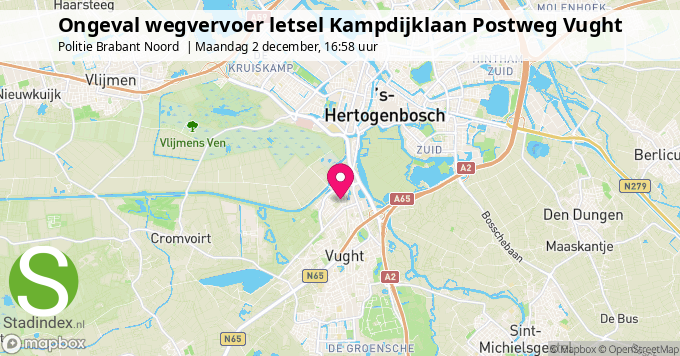 Ongeval wegvervoer letsel Kampdijklaan Postweg Vught