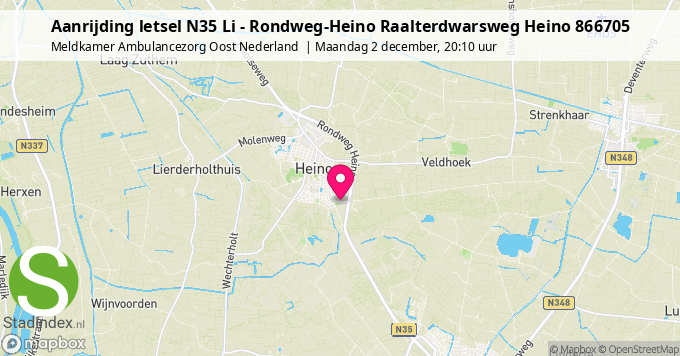 Aanrijding letsel N35 Li - Rondweg-Heino Raalterdwarsweg Heino 866705