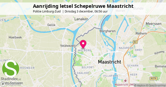 Aanrijding letsel Schepelruwe Maastricht