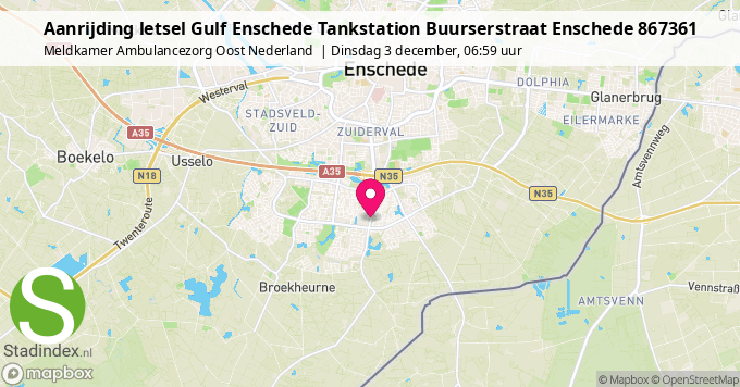 Aanrijding letsel Gulf Enschede Tankstation Buurserstraat Enschede 867361