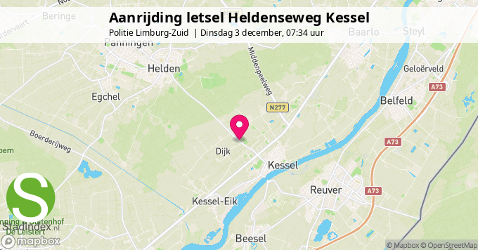 Aanrijding letsel Heldenseweg Kessel