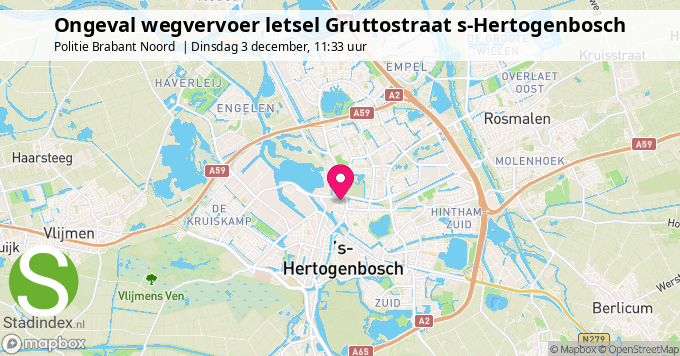 Ongeval wegvervoer letsel Gruttostraat s-Hertogenbosch