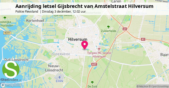 Aanrijding letsel Gijsbrecht van Amstelstraat Hilversum