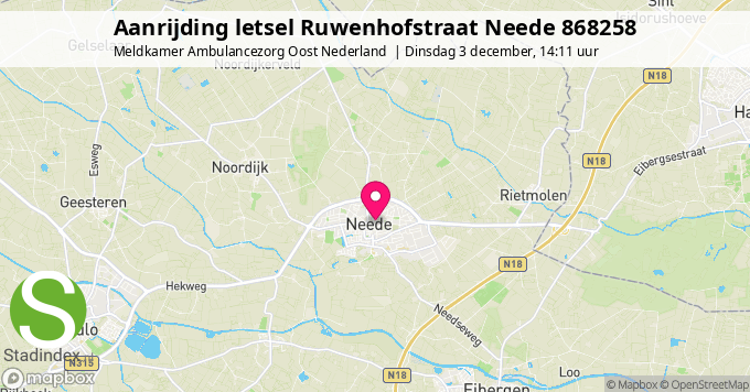 Aanrijding letsel Ruwenhofstraat Neede 868258