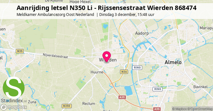 Aanrijding letsel N350 Li - Rijssensestraat Wierden 868474