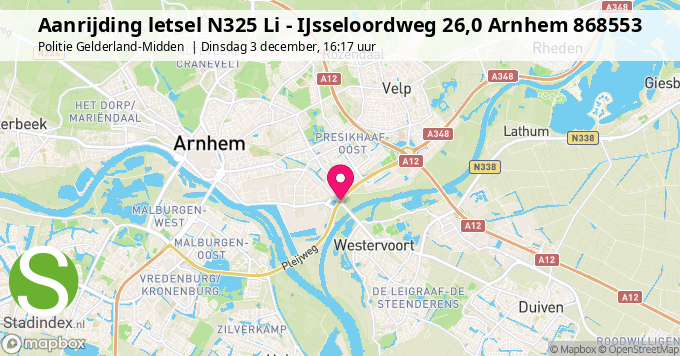 Aanrijding letsel N325 Li - IJsseloordweg 26,0 Arnhem 868553