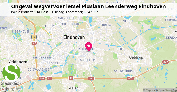 Ongeval wegvervoer letsel Piuslaan Leenderweg Eindhoven