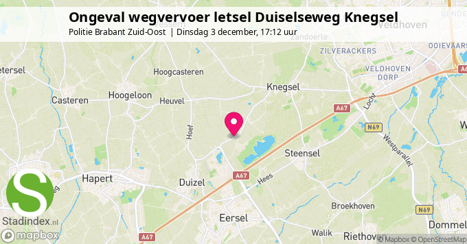 Ongeval wegvervoer letsel Duiselseweg Knegsel