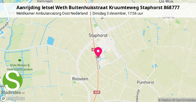 Aanrijding letsel Weth Buitenhuisstraat Kruumteweg Staphorst 868777