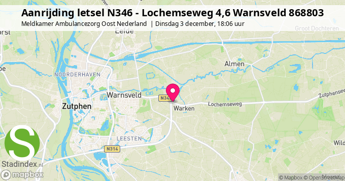 Aanrijding letsel N346 - Lochemseweg 4,6 Warnsveld 868803