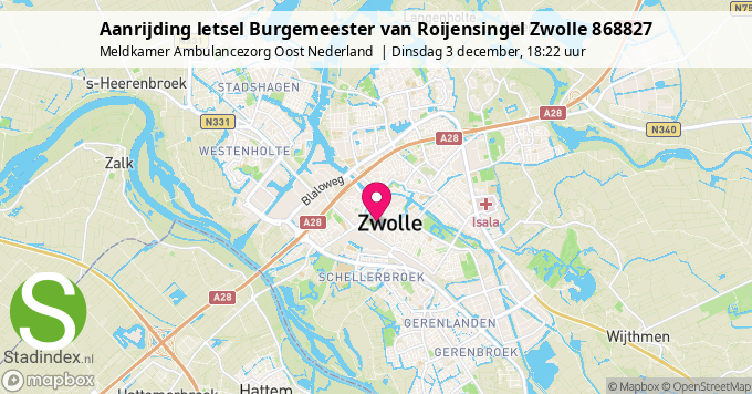 Aanrijding letsel Burgemeester van Roijensingel Zwolle 868827