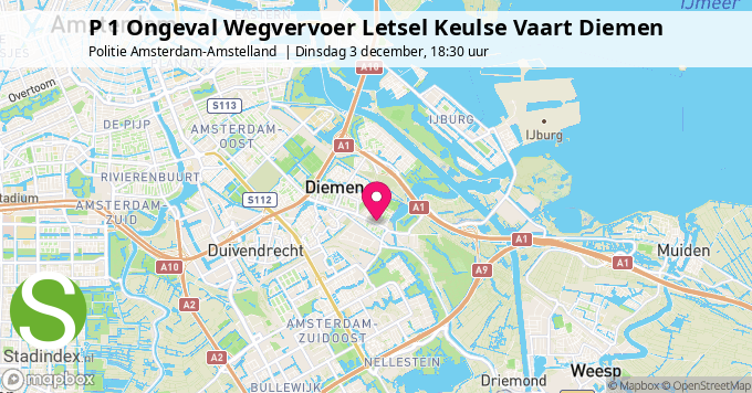 P 1 Ongeval Wegvervoer Letsel Keulse Vaart Diemen