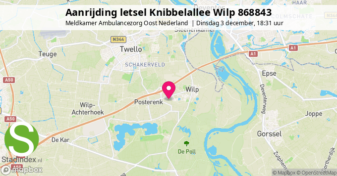 Aanrijding letsel Knibbelallee Wilp 868843