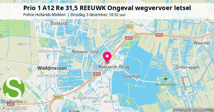 Prio 1 A12 Re 31,5 REEUWK Ongeval wegvervoer letsel