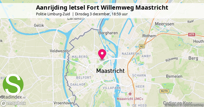 Aanrijding letsel Fort Willemweg Maastricht