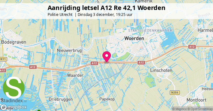 Aanrijding letsel A12 Re 42,1 Woerden