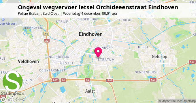 Ongeval wegvervoer letsel Orchideeenstraat Eindhoven