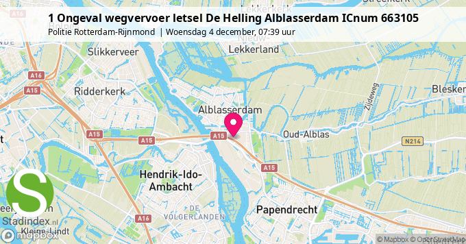 1 Ongeval wegvervoer letsel De Helling Alblasserdam ICnum 663105