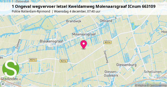 1 Ongeval wegvervoer letsel Kweldamweg Molenaarsgraaf ICnum 663109