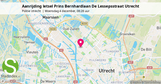 Aanrijding letsel Prins Bernhardlaan De Lessepsstraat Utrecht