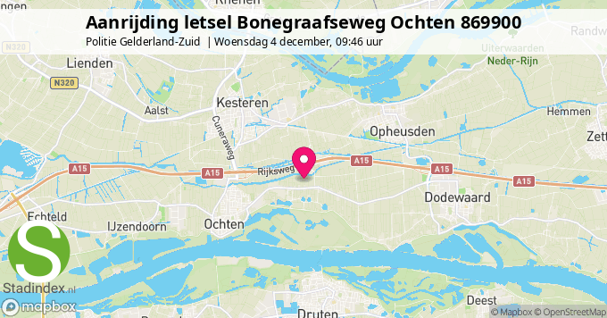 Aanrijding letsel Bonegraafseweg Ochten 869900