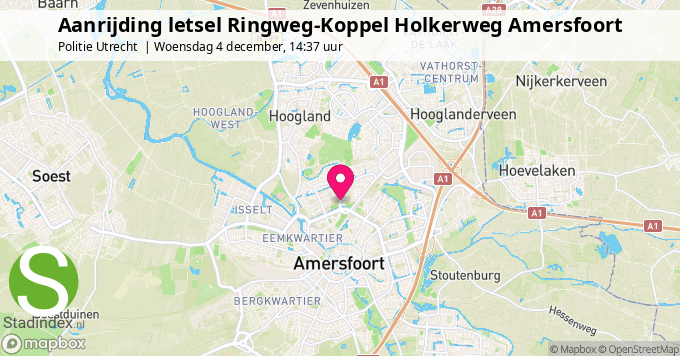 Aanrijding letsel Ringweg-Koppel Holkerweg Amersfoort