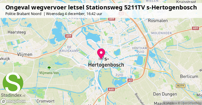 Ongeval wegvervoer letsel Stationsweg 5211TV s-Hertogenbosch